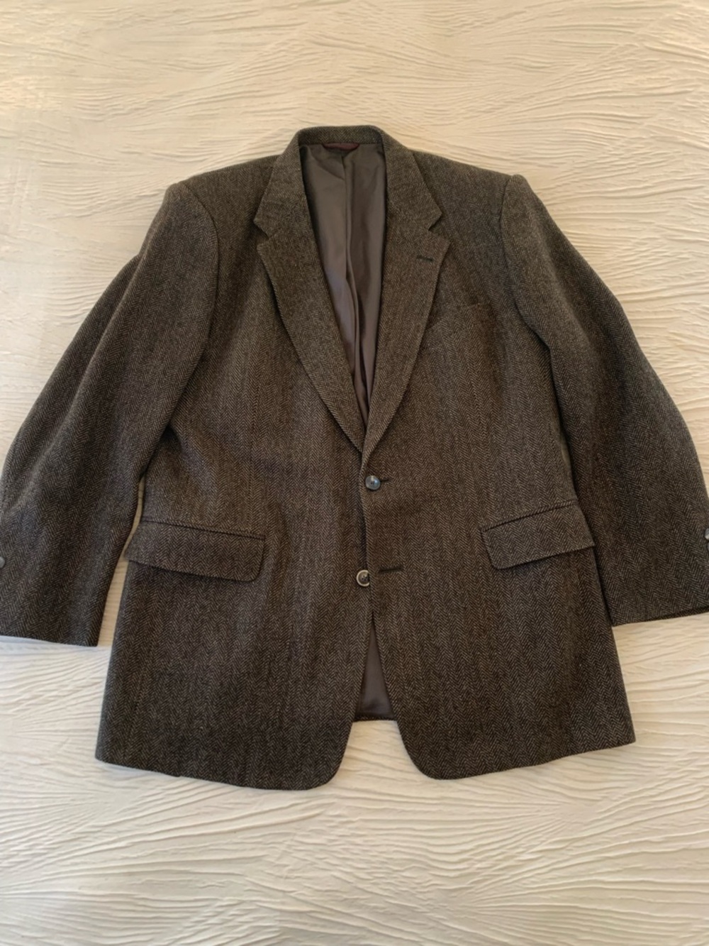 Vintage Hart Schaffner Marx Brown Wool Tweed Sport Coat/Blazer, size 44